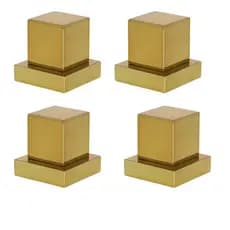 Kit 4 Acabamento Registro Quadrado Metal Alta Qualidade Dourado Luxo Padrão Deca 16 Estrias Chuveiro Pressão e Gaveta