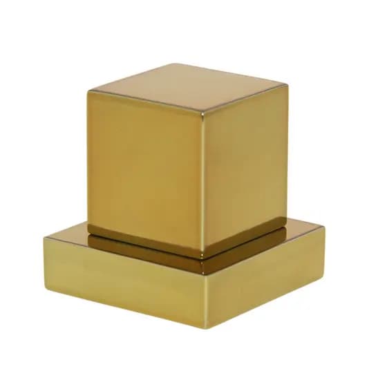 Acabamento Registro Quadrado Metal Alta Qualidade Dourado Luxo Padrão Deca 16 Estrias Chuveiro Pressão e Gaveta