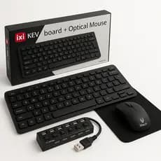 Kit Escritório II,  com Teclado e Mouse com Fio Kross, Mouse Pad DEX, Hub USB 2.O MULTI   7 portas