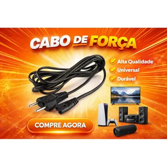 🔌 CABO DE FORÇA OITINHO – BIPOLAR UNIVERSAL 🔌