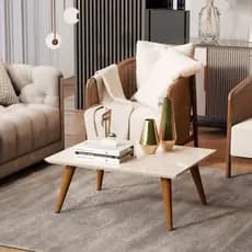 Mesa de Centro 60x50 Dubai Retrô Pé Palito Madeira MDF – Design Moderno para Sala de Estar