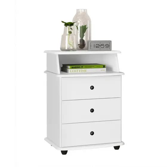 Mesa de Cabeceira Mudo Luxo 3 Gavetas e nicho Quarto Cama