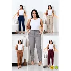 Calça Feminina  ZHARRA Alfaiataria com Cinto ENCAPADO  DA MESMA COR Incluso em Tecido Confortável