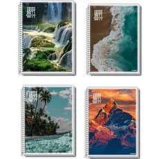 Caderno Espiral Happy Adventure 1/4 Pequeno Capa Flexível C/96 Folhas Credeal