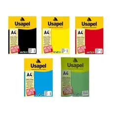 Papel Colorido A4 180gm  C/50 Folhas Papel Color Set Usapel