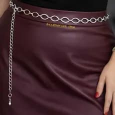 cinto corrente feminino modelo oval moda blogeira