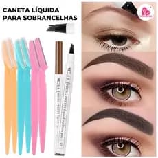 Conjunto Prático de Lápis e Navalha para Sobrancelha – Fácil de Usar Mesmo para Iniciantes na Dica de Sobrancelha