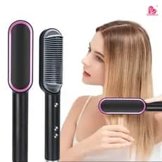 Escova Alisadora De Cabelo Elétrica Bivolt, Alisa, Hidrata, Modela, Alinha e Anti Frizz