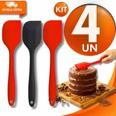 Jogo Espátulas De Silicone Pão Duro 27cm Raspadora Chocolate Bolo Multiuso Confeitaria Utensílios