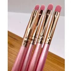 Kit c/ 4 Pincéis Língua de Gato para Decoração de Unhas e Nail Art em Gel