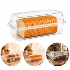 Porta Pão Transparente Organizador Pão De Forma Bolo Torradas Vasilha Multiuso Com Tampa Cozinha
