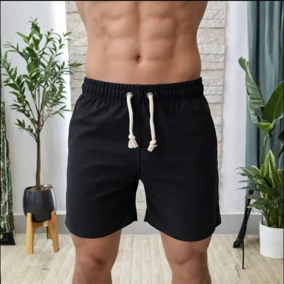 Short Masculino Linho Misto Básico Mauricinho Premium Elegante Luxo