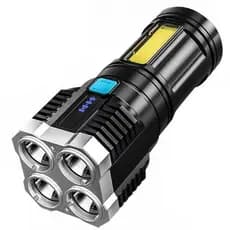 Lanterna tatica mais forte do mundo Led Potente 1500m 4 Recarregável Usb Portátil Ultra Brilhante Com Uso Externo De Lon