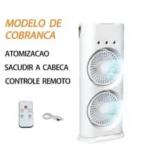 Mini Portátil Climatizador Camada Ventilador Dupla Umidificador Hélice Giratório+rgb - BM-F1090