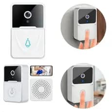 Campainha Com Câmera Vídeo Porteiro Sem Fio Wi-Fi HD Inteligente Smart Home Vê Pelo Celular Recarregável