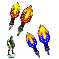 SETA PISCA DE LED SEQUENCIAL FLECHA AZUL OU VERMELHO UNIVERSAL MOTOS TITAN, FAN, TWISTER, FAZER