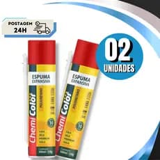 2 Unidades Espuma Expansiva Poliuretano Profissional 500ml Chemicolor