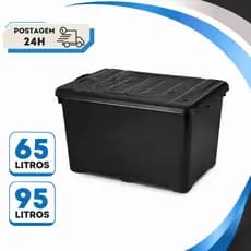 Caixas Organizadoras com Tampa 50 65 ou 95 Litros Caixa Resistente Multiuso Para Brinquedos