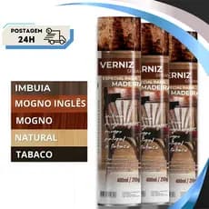 Tinta Verniz Spray Uso Geral 400ml Madeira Secagem Rápida Etaniz