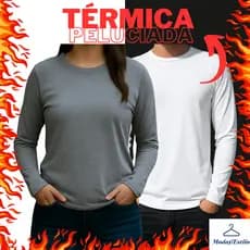 KIT Casal Térmica Manga longa Blusa de Frio Segunda Pele Inverno Frio Forrada Flanelada
