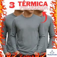 KIT C/ 3 Blusa de Frio Masculina Segunda Pele Térmica