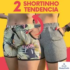 KIT C/ 2 Shortinho Moda Verão Com Bolso Soltinho Super Confortavel