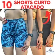 10 Shorts Legging Meia Coxa Reforçada Academia Bermuda Curta Fitness Feminino Tecido Grosso Resistente