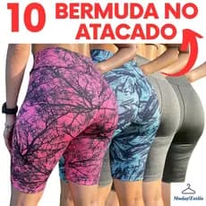 Pacote 10 Bermudas Femininas Ciclista Plus Size Compressão para Caminhada e Corrida Atacado