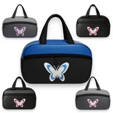 Bolsa necessaire organizadora em couro sintético borboleta