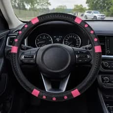 Capa de volante automotivo feminina rosa com massageador 000