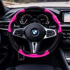 Capa de volante automotivo feminina rosa sport
