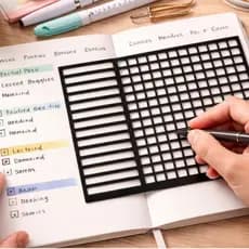 Kit Gabarito Stencil Criativo para Planner, Bullet Journal, Caderno, Controle de leituras