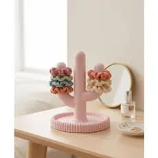 Organizador de Scrunchies Porta Elásticos e Acessórios Cabelo – Suporte Decorativo Moderno com Base para acessórios,