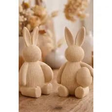 Conjunto de coelhos decorativo 3D Minimalista – Enfeite Moderno para Páscoa e Decoração de Mesa, Sala, Estante, Festa