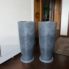 Kit 2 Vasos Coluna Cone Ibiza 72x34 Luxo Marmorizado | Leve e Resistente