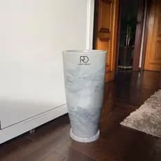 Vaso para Plantas Coluna Cone Ibiza Luxo Marmorizado 62x31 cm Leve e Resistente