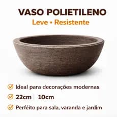 Vaso Cuia 22cm de Boca em Polietileno para Plantas Decorativo Leve Resistente Casa Jardim