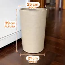 Vaso Coluna Ibiza 39cm para Plantas Polietileno Leve Resistente Luxo Decorativo