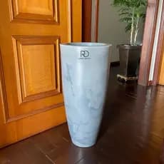 Vaso para Plantas Coluna Decoraçao casa Cone Ibiza Luxo Marmorizado 72x34 cm Leve e Resistente