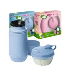Sanremo Kit Garrafa Térmica 250ml + Pote Dosador Leite em Pó | Bebê e Maternidade Presente