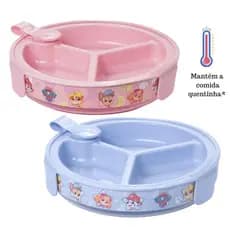 Plasútil Prato Térmico Infantil Patrulha Canina 3 Divisórias Antiderrapante Bebê 318ml