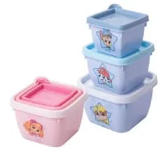 Kit 3 Potes Conect Patrulha Canina Plasútil Encaixável Lancheira Infantil Escolar
