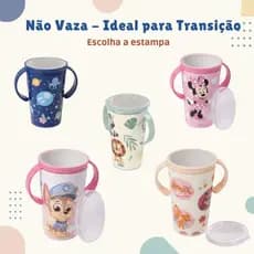 Copo Magic Infantil 280ml com Alça Antivazamento Transição Tampa Protetora BPA Free