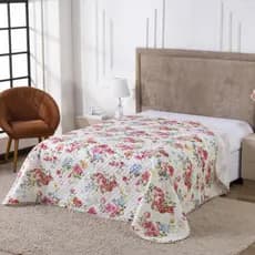 Cobre Leito Casal  Colcha  Face Simples 1 e  3 Peças estampado