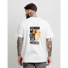 Camiseta Cristã Unissex Remanescentes Cheios de Unção 100% Algodão Camiseta Jovem Cristão