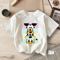 Camiseta Slim Camisa Feminina Mickey Disney Plutos Blusinha Manga Curta Para Dia Dia 100% Algodão