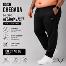 Kit 2 ou 1 Unidade Calça Jogger Plus Size G1 ao G3 Helanca Light Masculina Academia Casual Confortável Preta