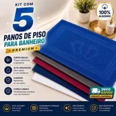 Kit 5 e 3 Tapete Para Banheiro 100% Algodão Atoalhado Super Absorvente Saída de Box 45x70cm