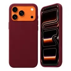 Capa Capinha Case Para iPhone 17 Pro Max Silicone Premium + Bordô Lisa