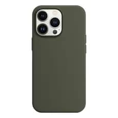Capa Capinha Case Compatível Com iPhone 13 Pro Max Aveludada Cor Verde Militar